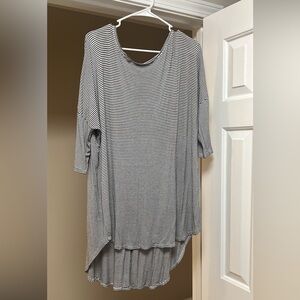 Active USA Black and White Striped Top